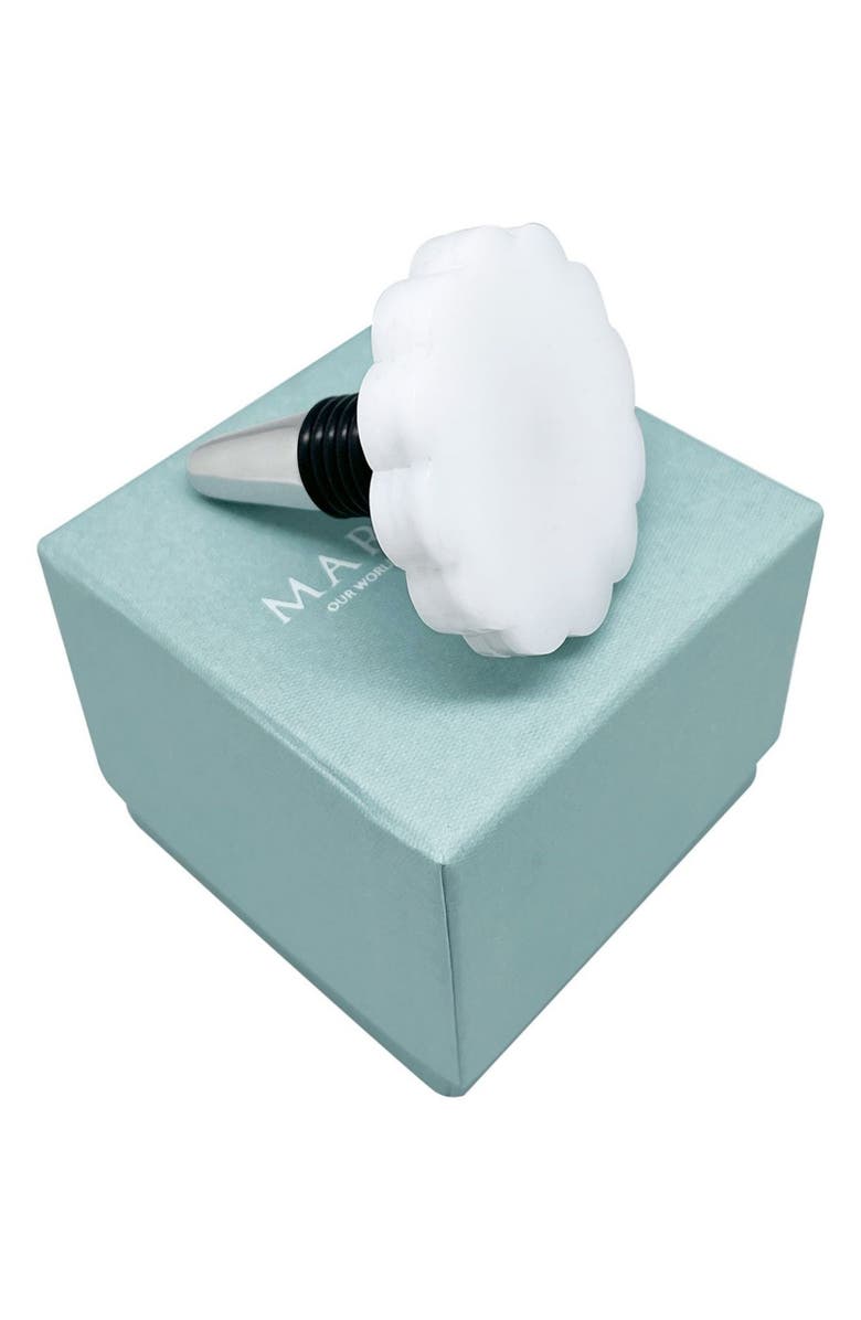 Mariposa Scallop Bottle Stopper, Alternate, color, White