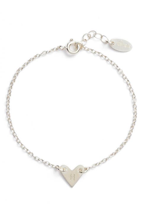 Initial Heart Bracelet