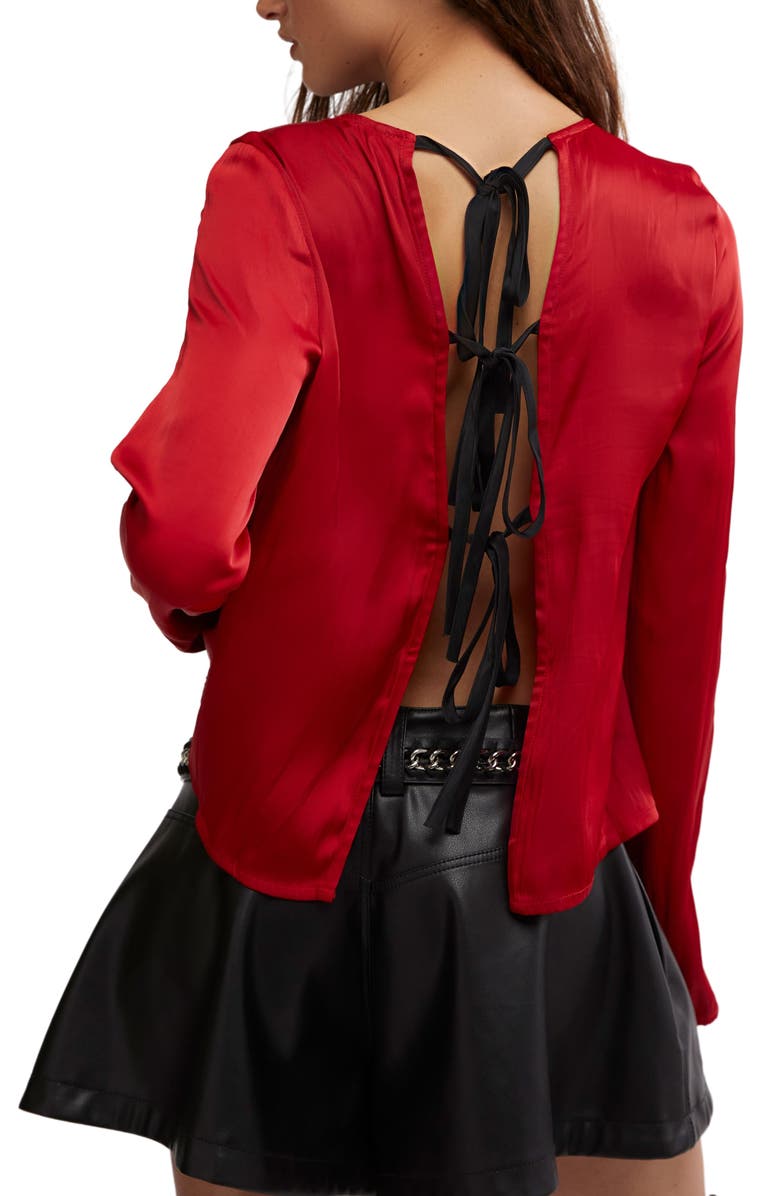 Free People Arabella Satin Tie Back Top, Alternate, color, 