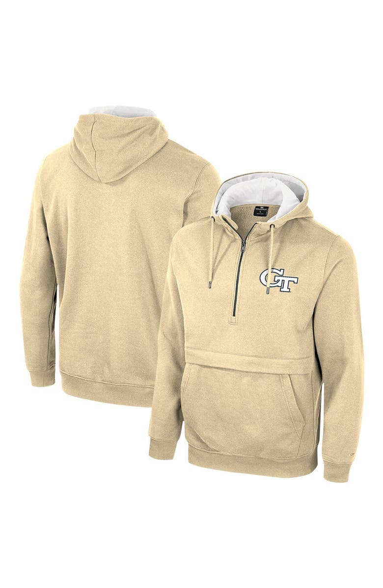 COLOSSEUM Men's Colosseum Gold Georgia Tech Yellow Jackets Team Half-Zip Pullover Hoodie, Main, color, 