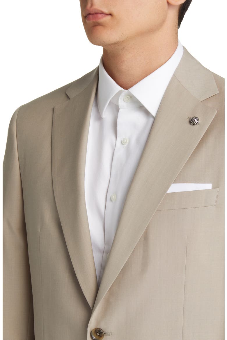 Esprit Soft Constructed Solid Wool Suit, Alternate, color, TAN