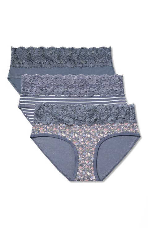 Lace Waist Brief 3-Pack Made With Organic Cotton