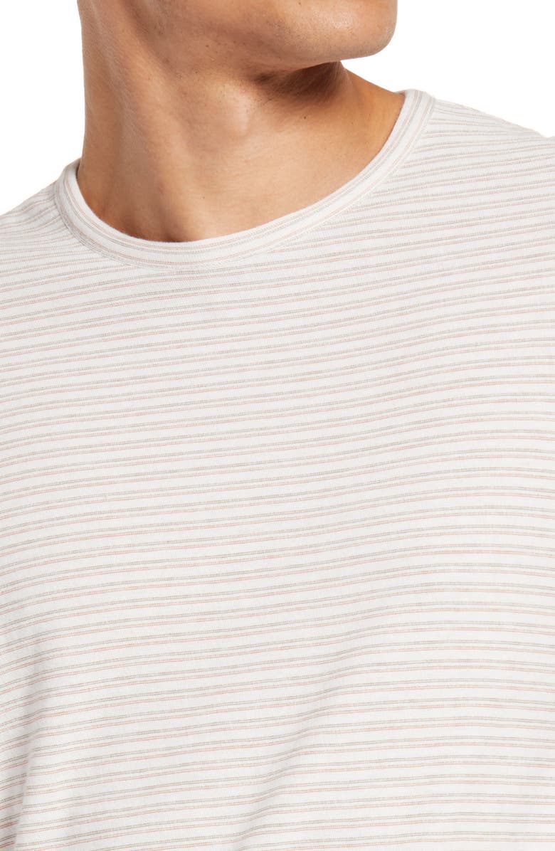 Vince Plaited Stripe Crewneck T-Shirt, Alternate, color, 
