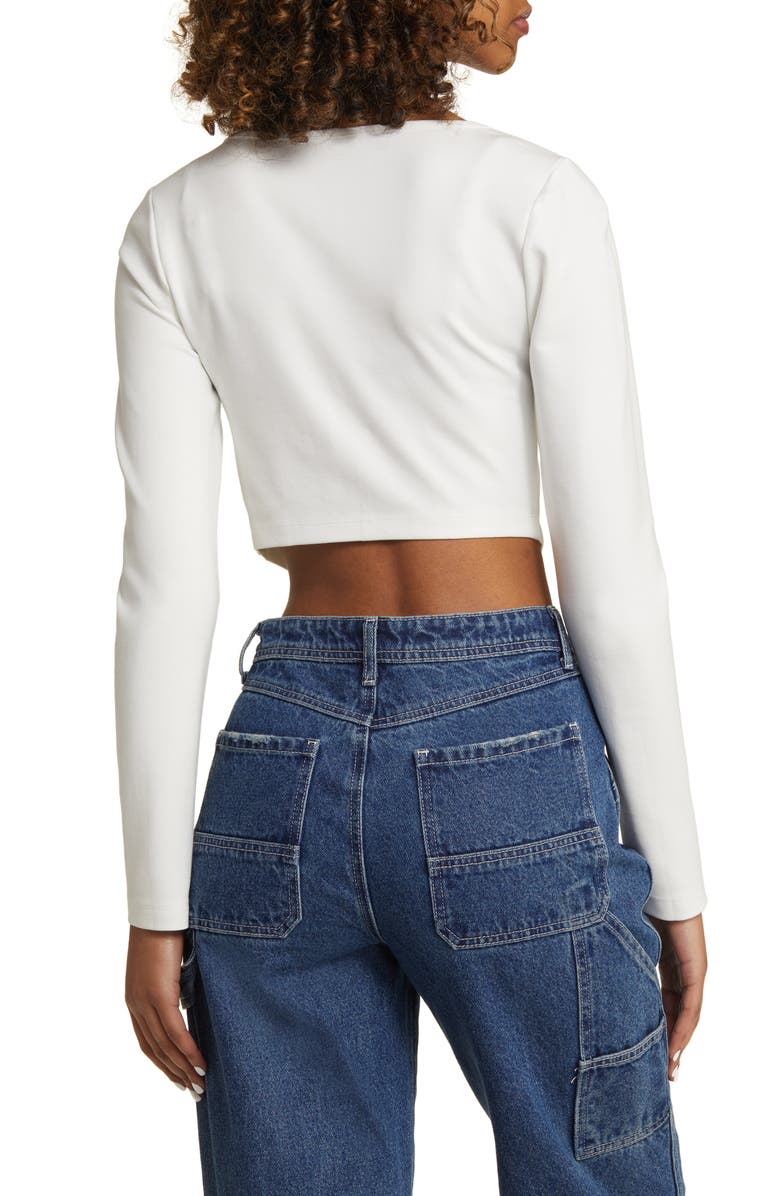 BP. Ponte Corset Top, Alternate, color, Ivory Dove