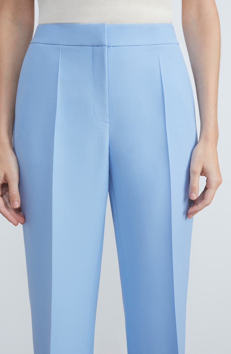 Lafayette 148 New York Gates Wool & Silk Crepe Flare Leg Trousers, Alternate, color, Cool Blue