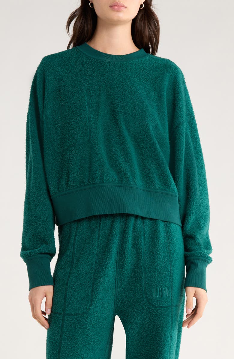 Lunya Silksweats Cotton & Silk Blend Sweatshirt, Alternate, color, Noble Green