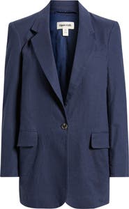 Open Edit Everyday Linen Blend Blazer