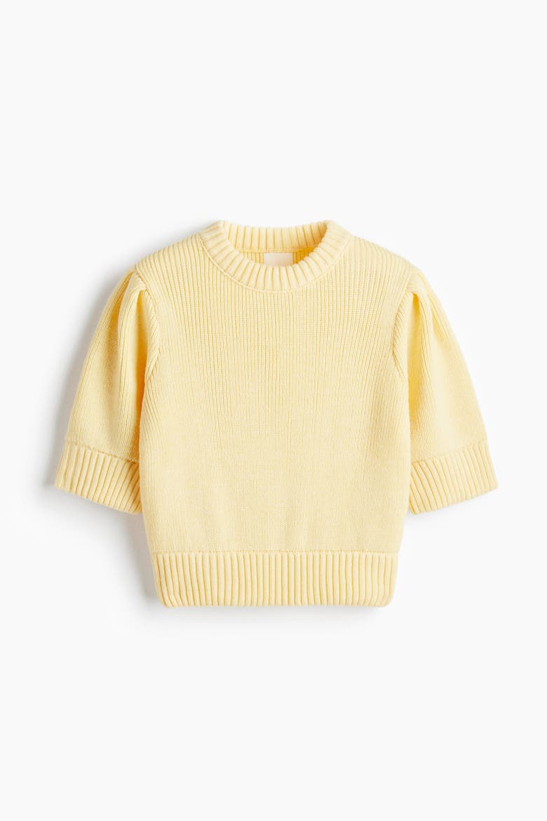Rib-knit Top, Alternate, color, Light yellow