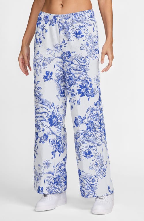 Shop Nike Sportswear Collection Jacquard Track Pants In White/hyper Royal/black