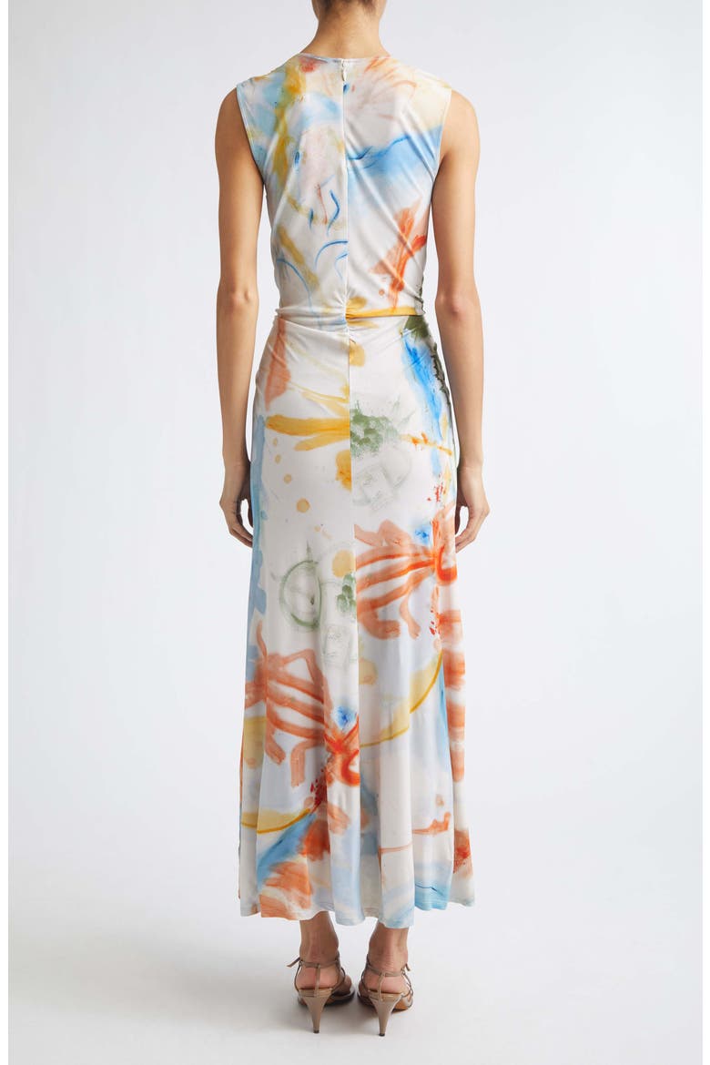 Lana Ruched Sleeveless Silk Maxi Dress, Alternate, color, WESTERN DREAM
