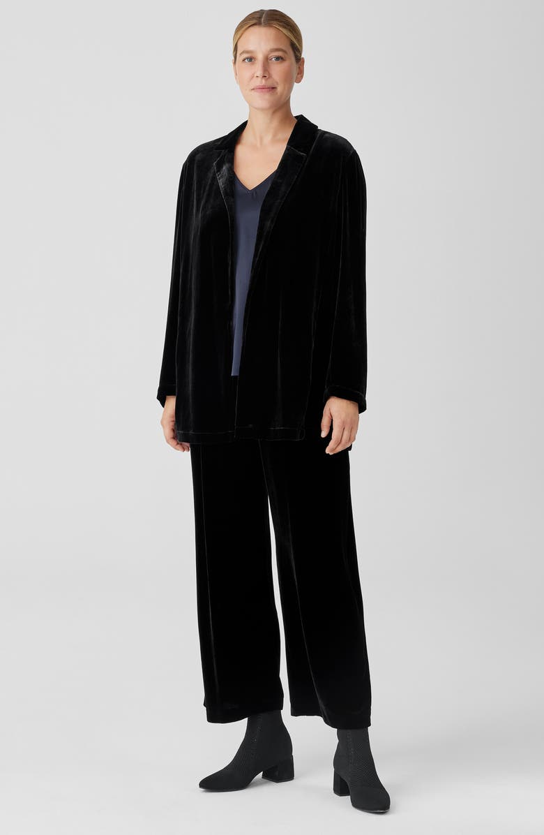 Eileen Fisher Longline Velvet Blazer, Alternate, color, 