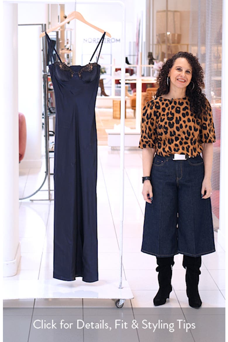 Shayla Lace Trim Silk Satin Maxi Slipdress video