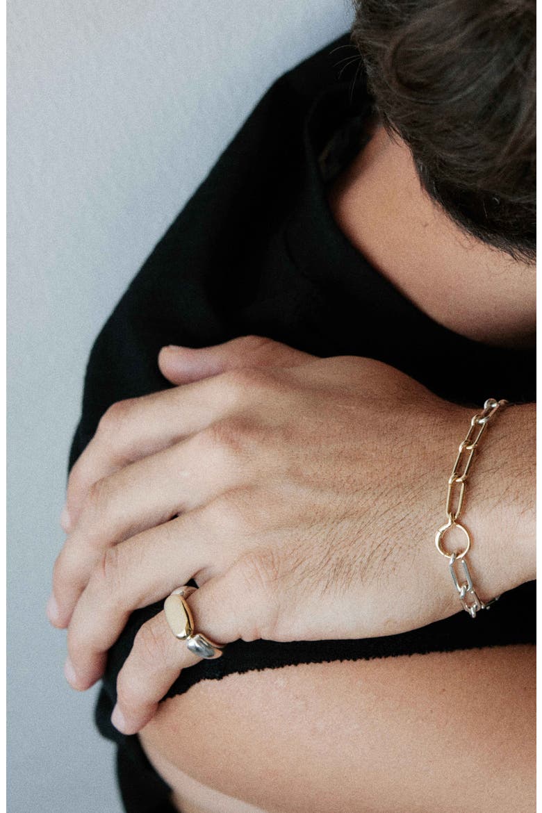Stone Two-Tone Ring, Alternate, color, SILVER/GOLD
