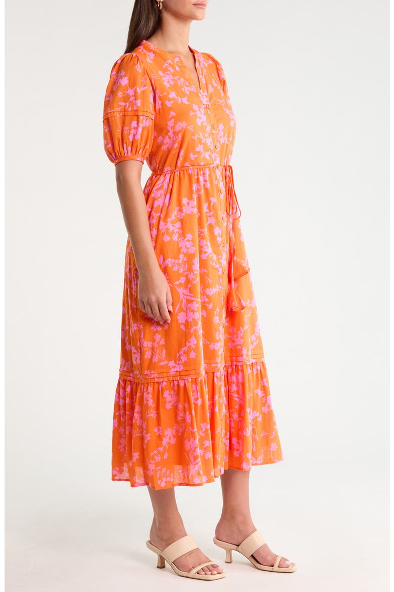 Lizeth Floral Cotton Shirtdress, Alternate, color, ORANGE-PINK