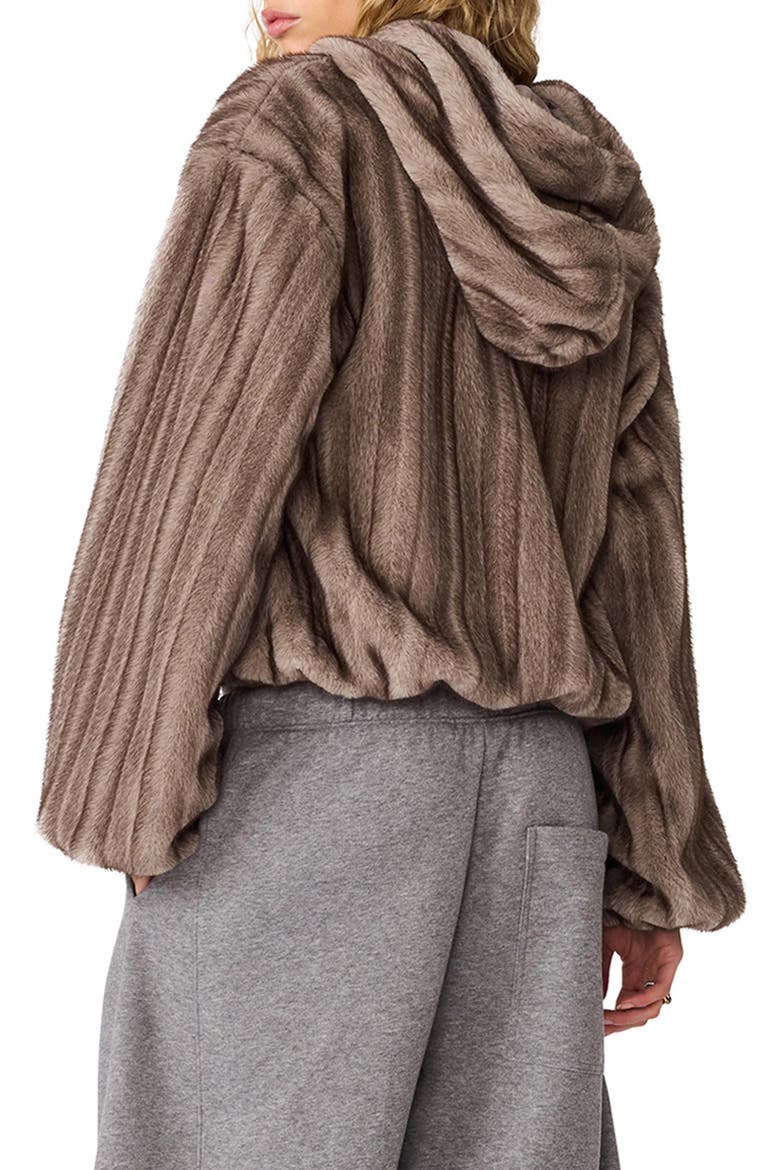 Mavis Faux Fur Jacket, Alternate, color, SILVER GREY