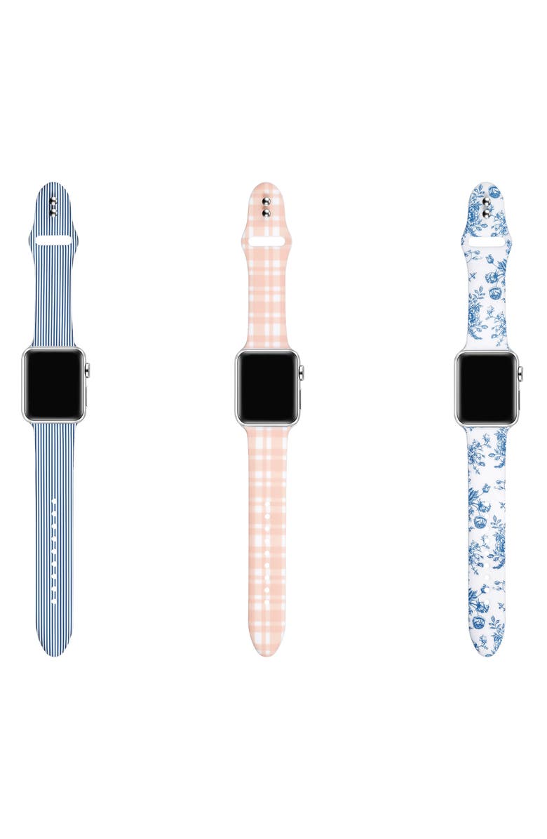 The Posh Tech Assorted 3-Pack Printed Silicone Apple Watch<sup>®</sup> Watchbands, Alternate, color, 