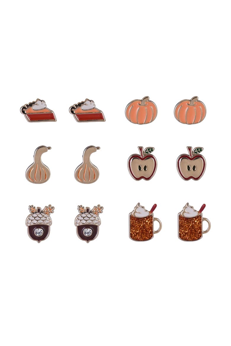 Fall Favorites 6 Pair Earring Set, Alternate, color, Orange