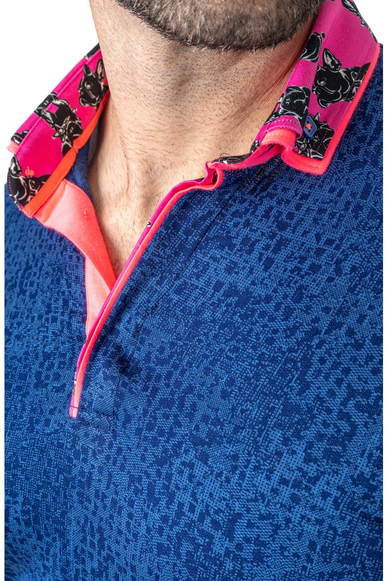 Mozartcloudy Cotton Button-Down Polo, Alternate, color, BLUE