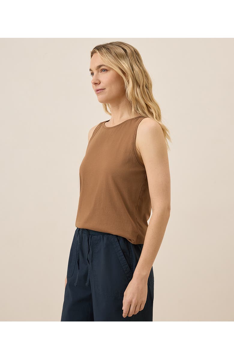 Pact Organic Cotton Softspun High Neck Tank, Alternate, color, Brown Sugar