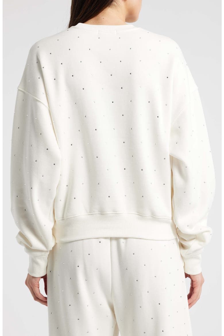 Crystal Embellished Sweatshirt, Alternate, color, CLOUD WHITE001
