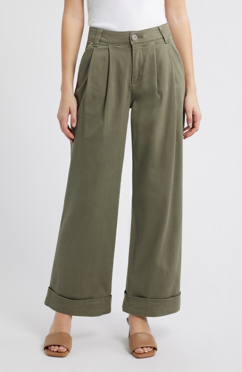 Wit & Wisdom Skyrise Wide Leg Pants, Main, color, Laurel Oak
