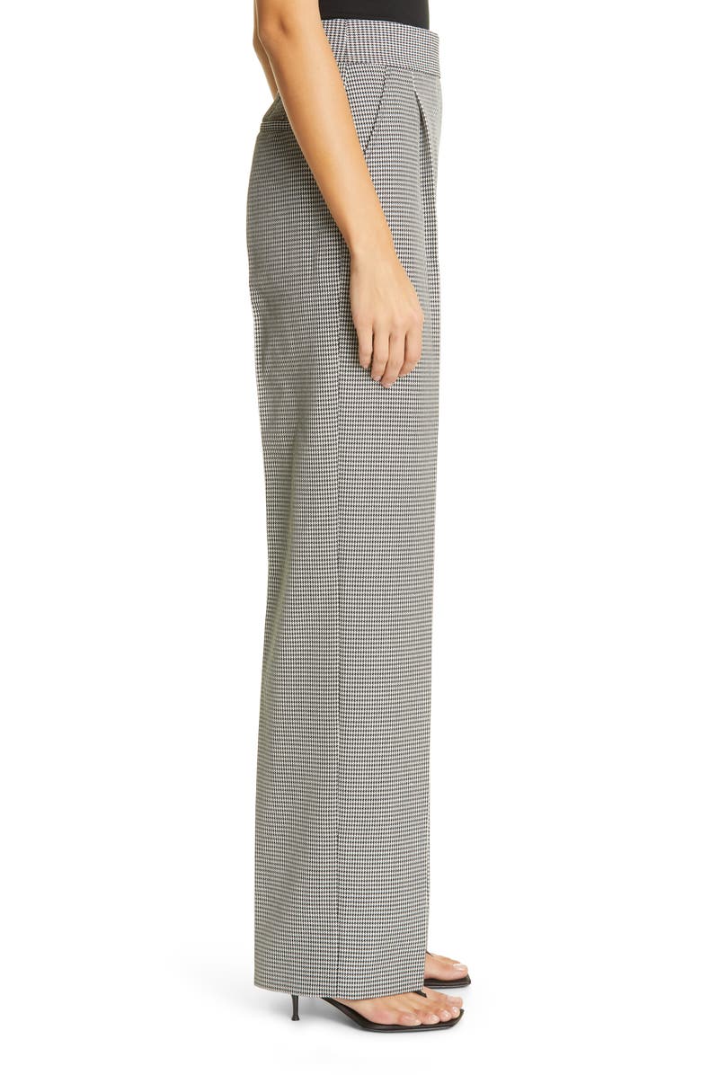 Alexander Wang Houndstooth Pleated High Waist Wool Blend Pants, Alternate, color, 