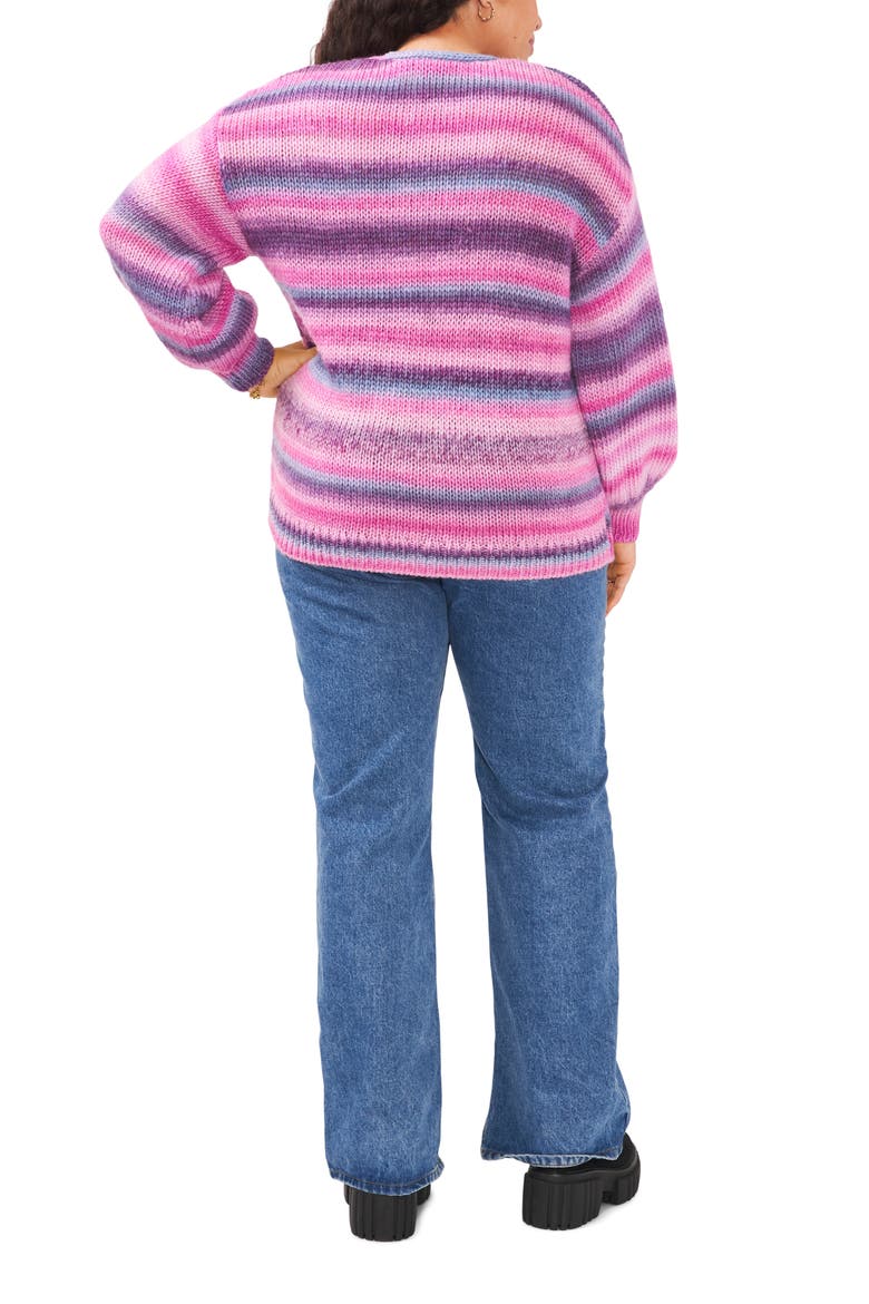 Roving Stripe Sweater, Alternate, color, BERRY HIBISCUS