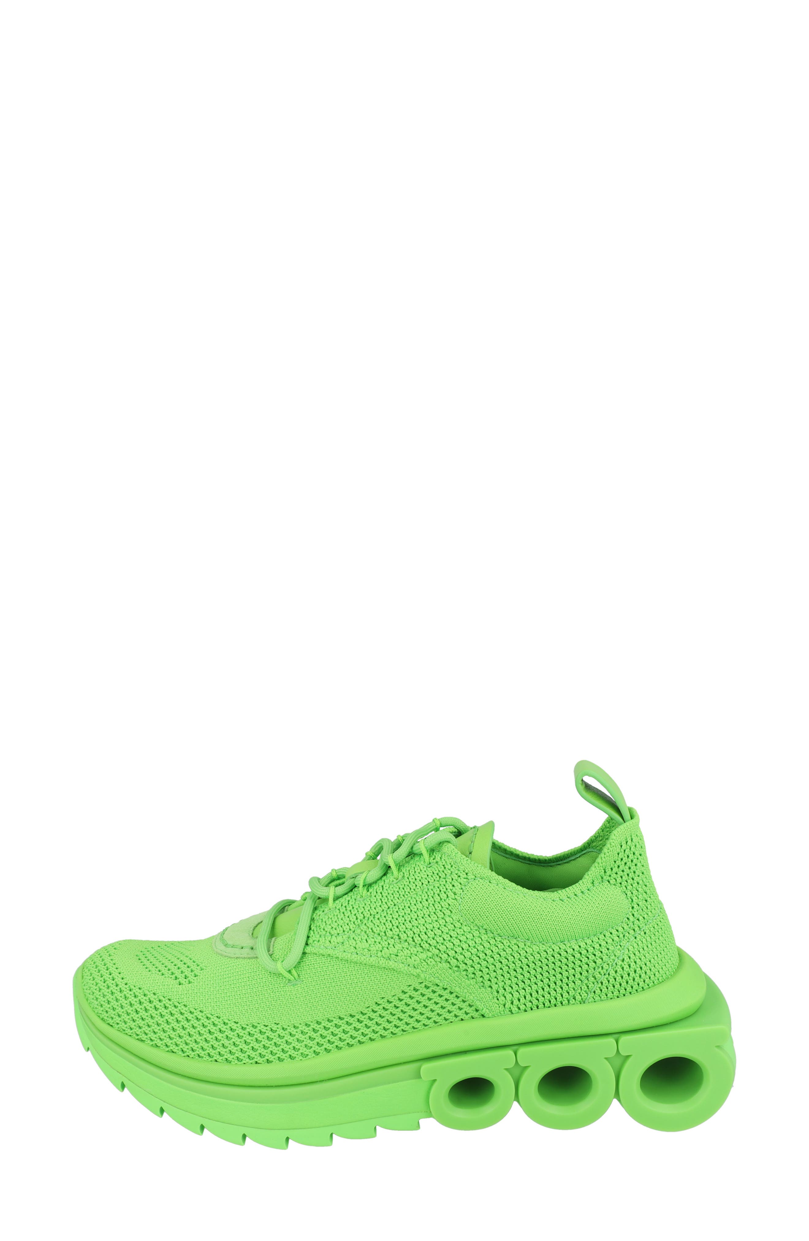 FERRAGAMO Nima Knit Sneaker, Alternate, color, Green