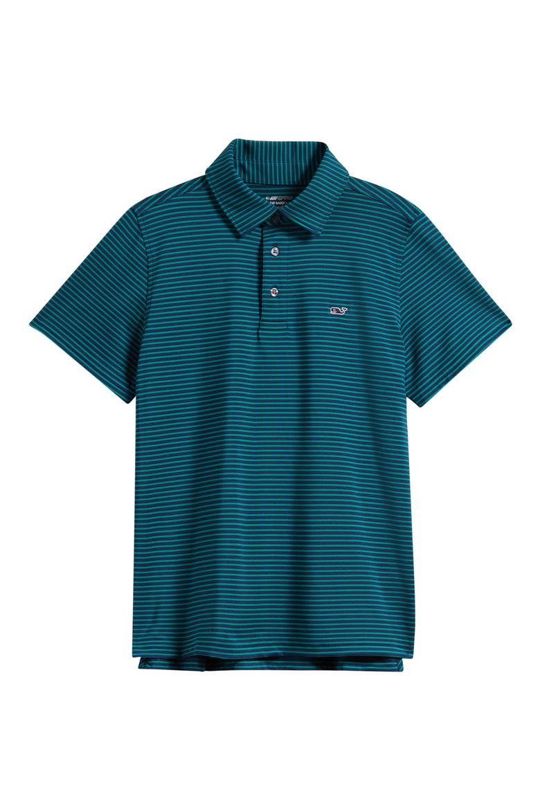 Kids' Bradley Stripe Stretch Polo, Main, color, OFFSHORE GREEN