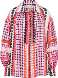 Maison Common Over Sized Printed Linen Statement Blouse