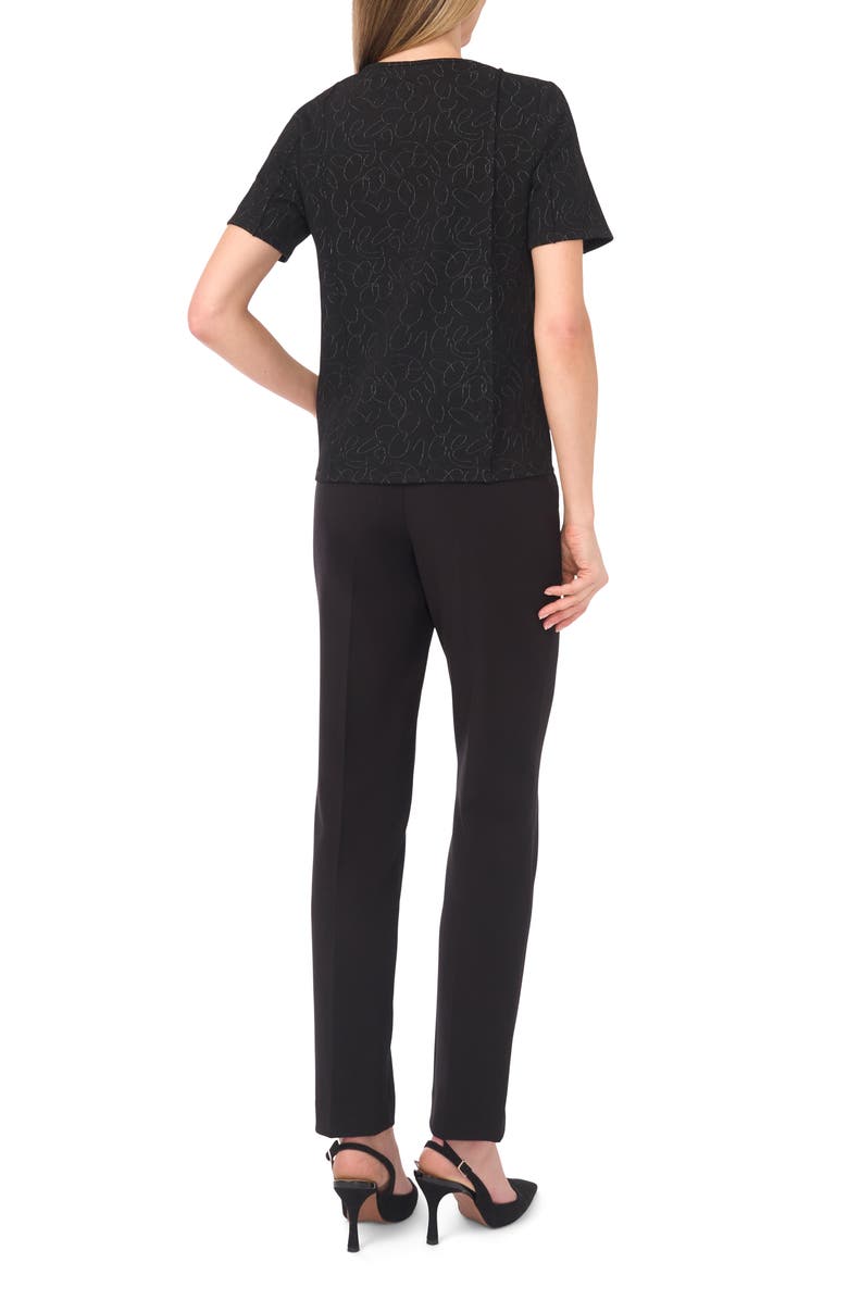 Halogen<sup>®</sup> Pintuck Crepe Knit Jacquard Top, Alternate, color, Rich Black