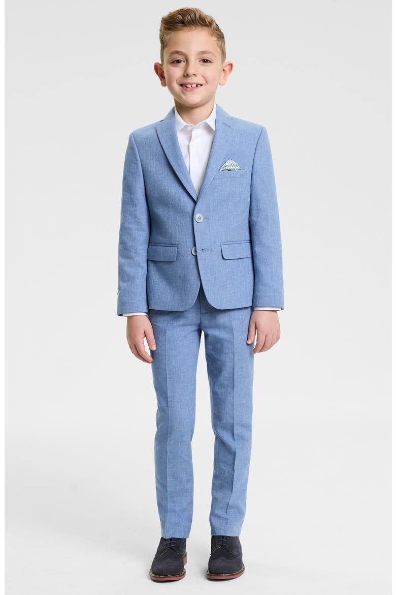 Kids' Light Blue Linen Blend Suit Jacket, Alternate, color, BLUE