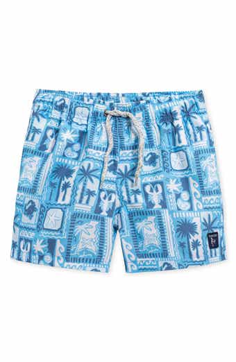THE ENDLESS SUMMER Kids' Palm Print Volley Swim Trunks