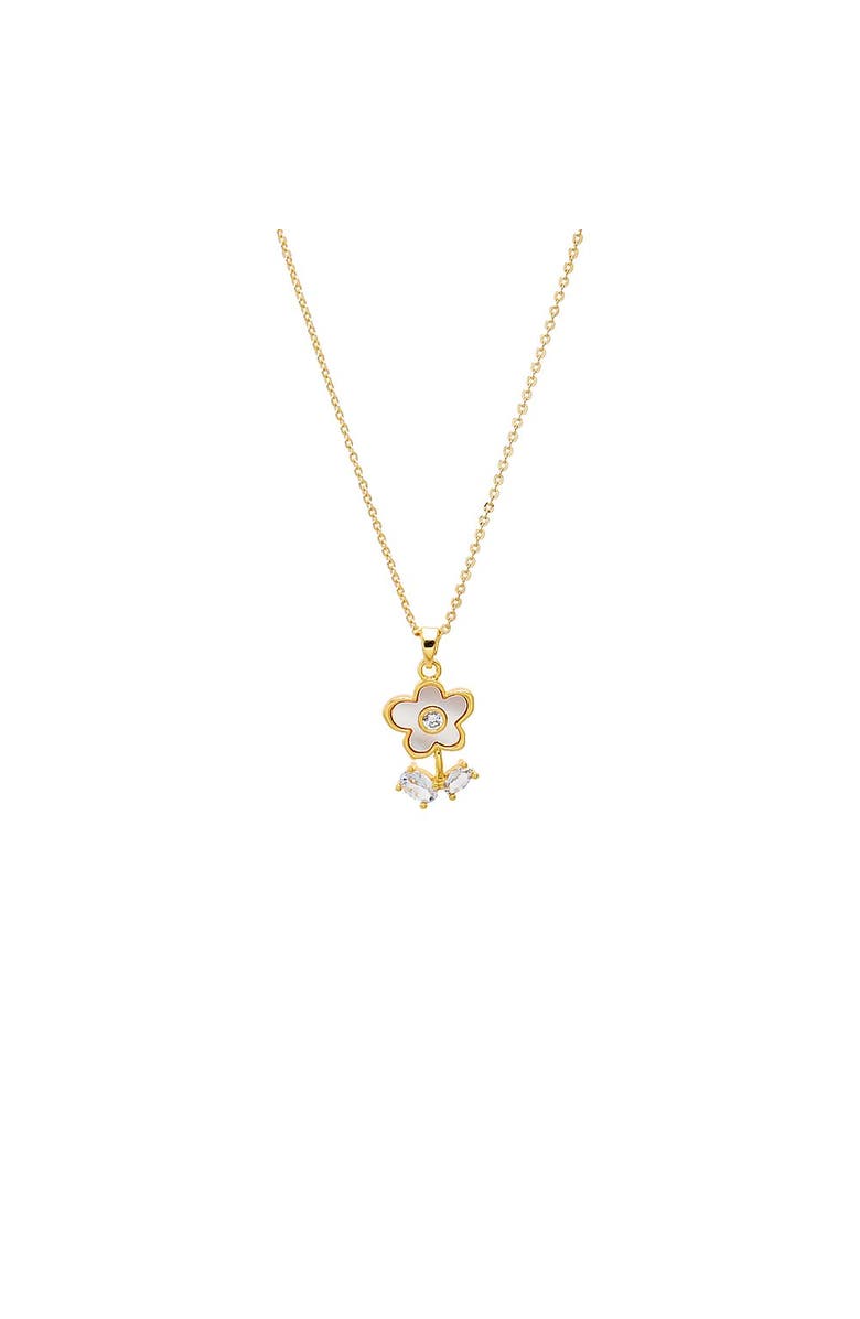 BY ADINA EDEN Mother of Pearl Flower Pendant Necklace, Main, color, Gold