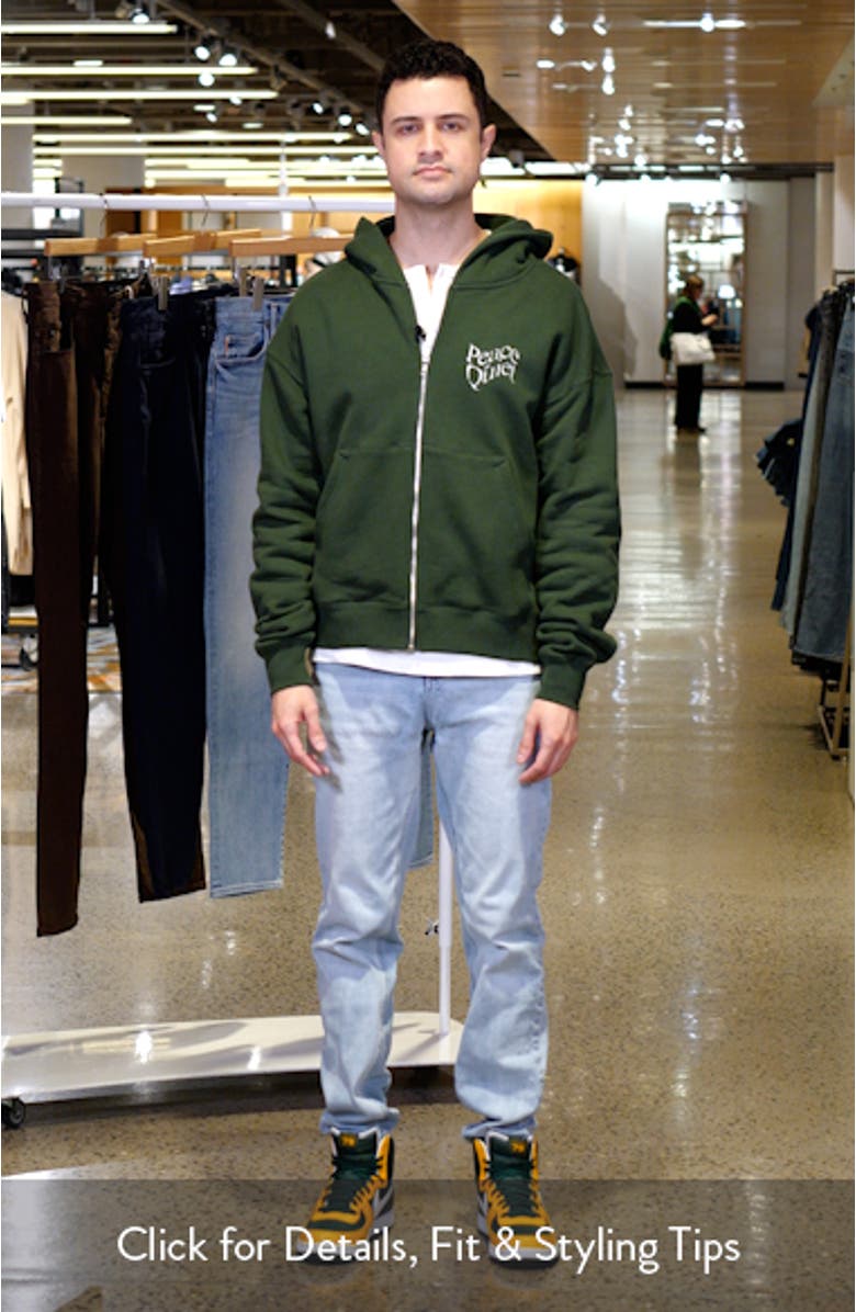 Warped Logo Pigment Dyed Zip Hoodie, sales video thumbnail