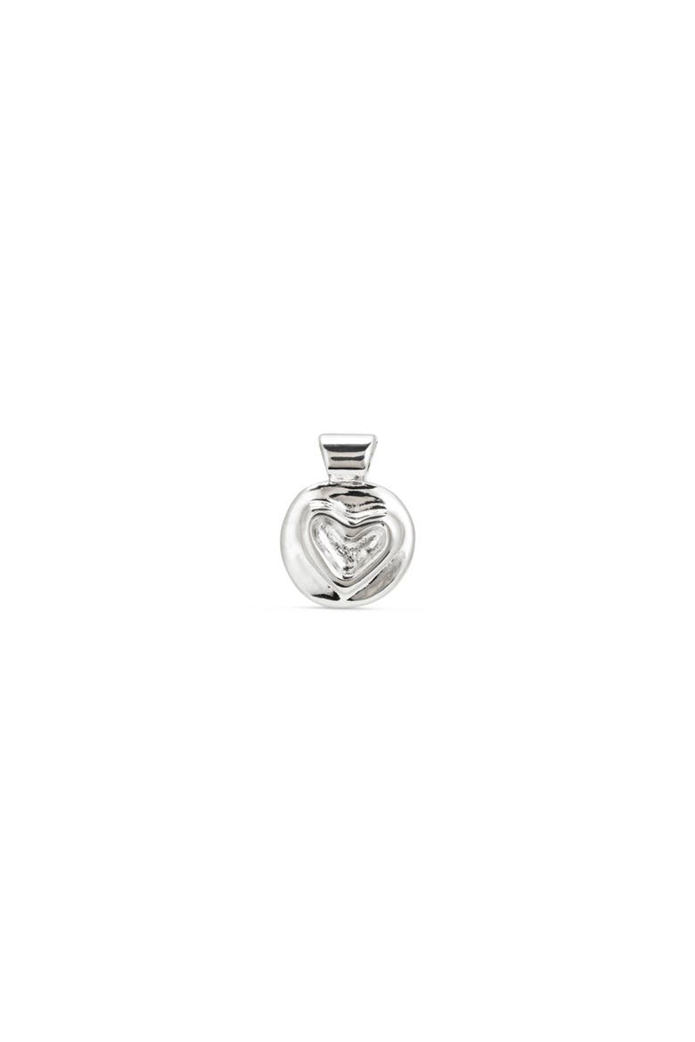 Heart Charm Plated In Sterling Silver, Main, color, Silver