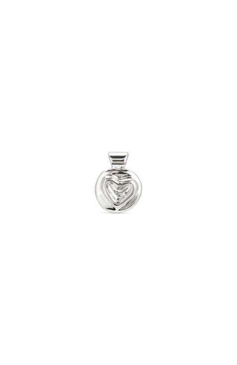 Heart Charm Plated In Sterling Silver