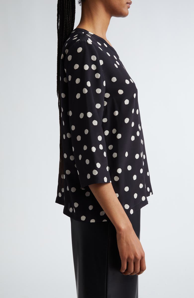 Max Mara Arturo Polka Dot Silk Top, Alternate, color, 