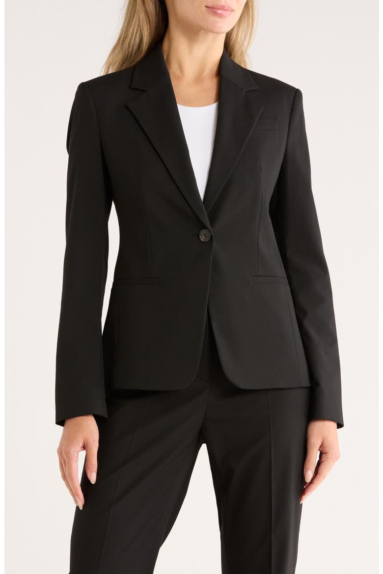 Jia Slim Fit Blazer, Main, color, BLACK
