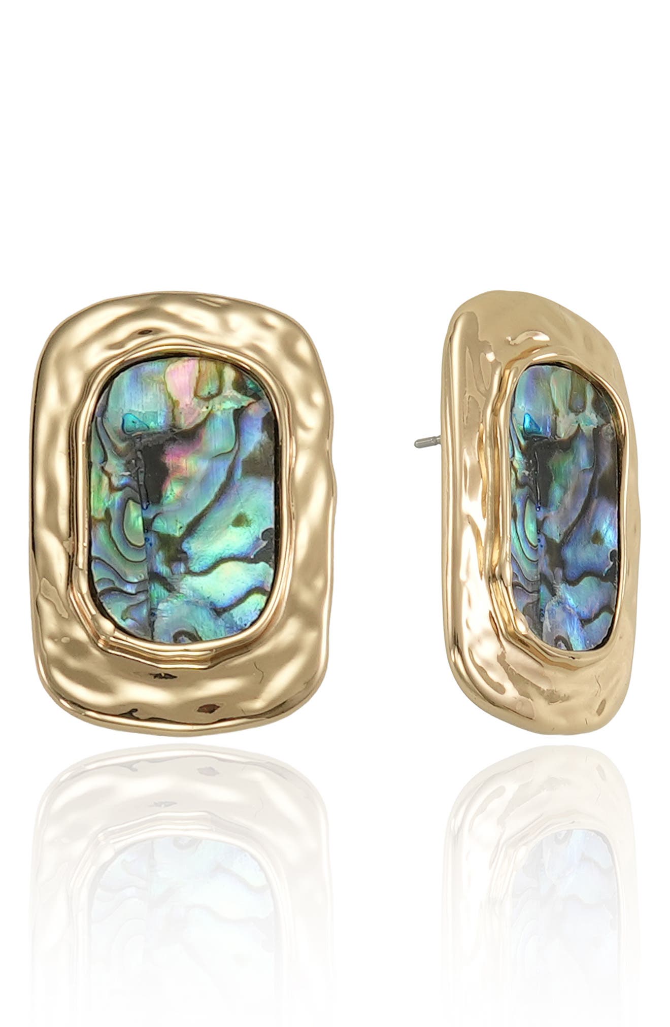 Abalone Rectangular Drop Earrings