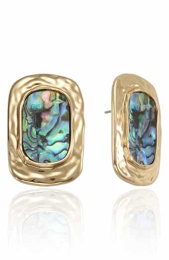 Abalone Rectangular Drop Earrings