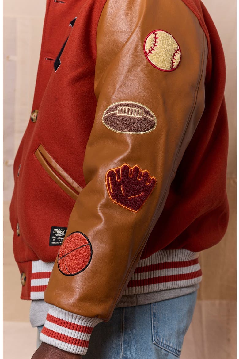 The Letterman Jacket, Alternate, color, Burnt Orange