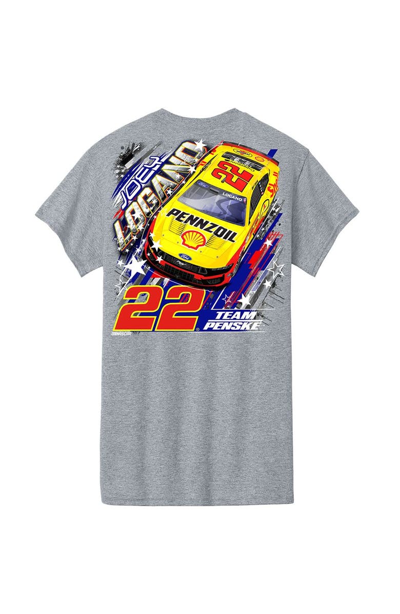 TEAM PENSKE Men's Team Penske Heather Gray Joey Logano Shell-Pennzoil Car T-Shirt, Alternate, color, Heather Gray