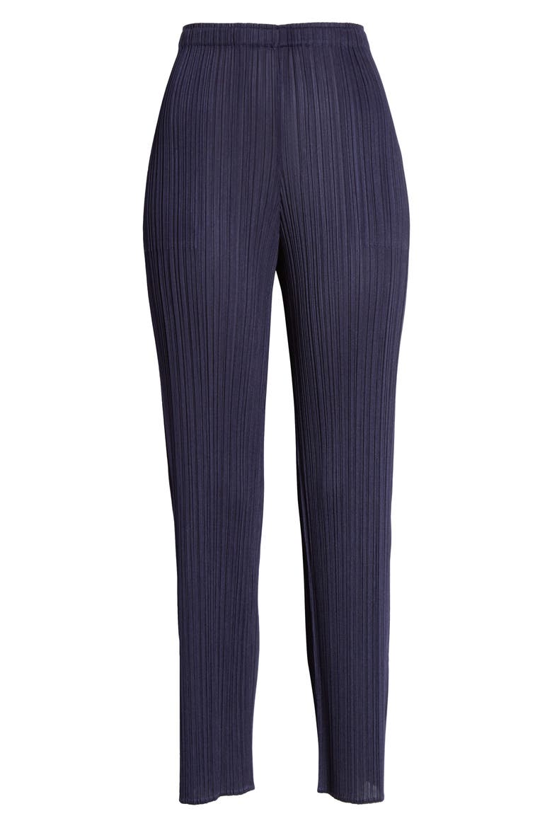 New Colorful Basics 3 Pleated Crop Pants, Alternate, color, 75 NAVY