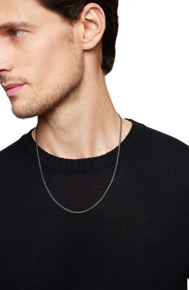 Men's Box Chain Necklace in Grey Titanium, 2.7mm