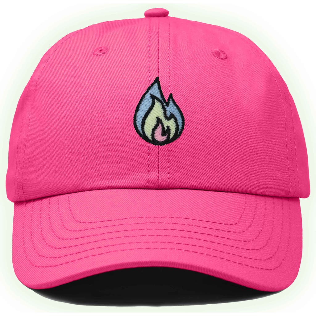 Dalix Fire Dad Hat In Hot Pink