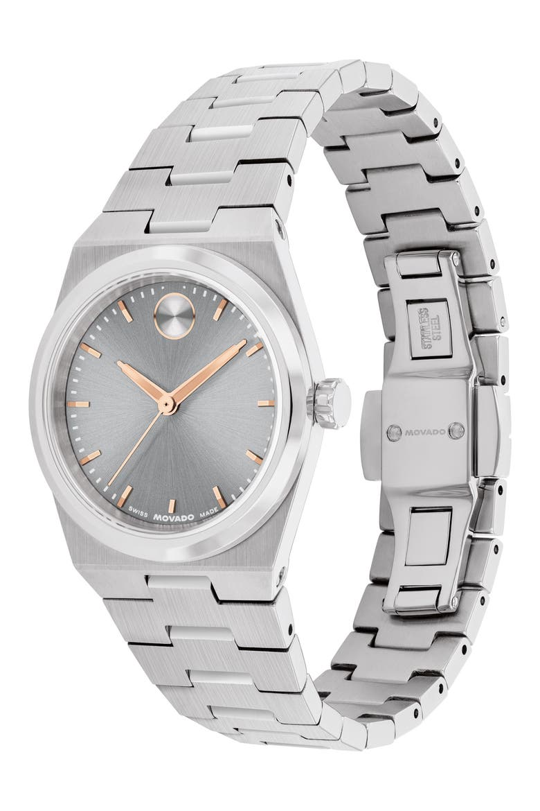 Mini Bold Quest Bracelet Watch, 28mm, Alternate, color, GOLD DIAL