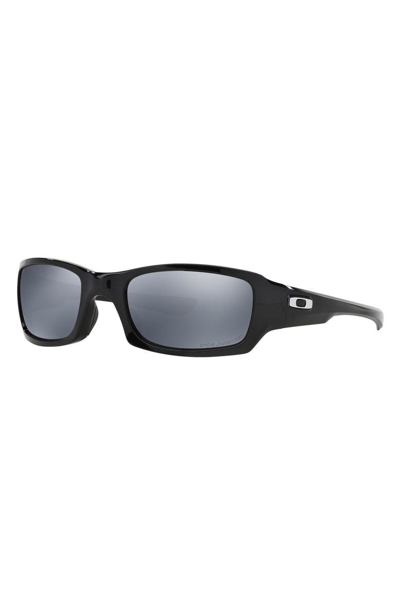 Oakley 'Fives Squared' 54mm Polarized Sunglasses, Alternate, color, Polished Black/Black Iridium