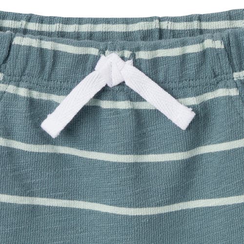 Modern Moments™ By Gerber Henley Shirt And Shorts Set In Medium Teal Stripe