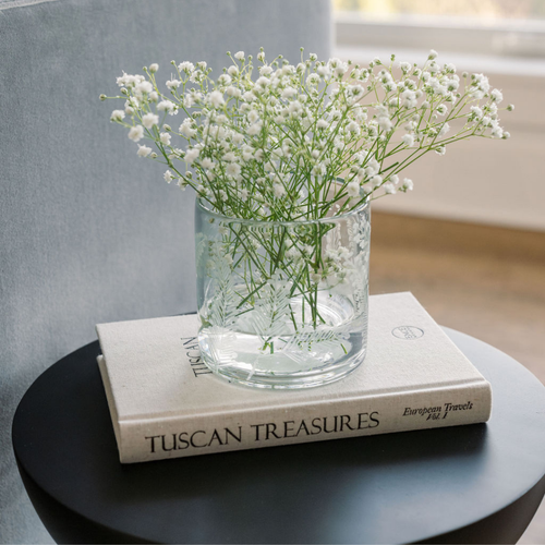 Cg Hunter Etched Glass Candleholders In Transparent